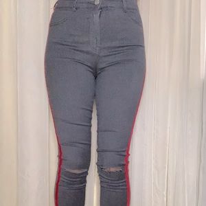 High-rise ripped jeggings